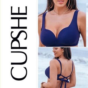 Cupshe Chasing Sunshine DD+ Lace-Up Bikini Top